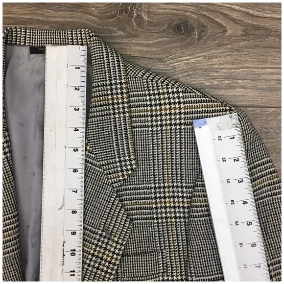 VINTAGE Mens Blazer Sport Coat Casual Jacket Size 40R Classic Wool‎ Suit